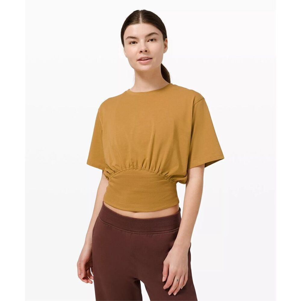 lululemon athletica Mustard Short Sleeve Tee